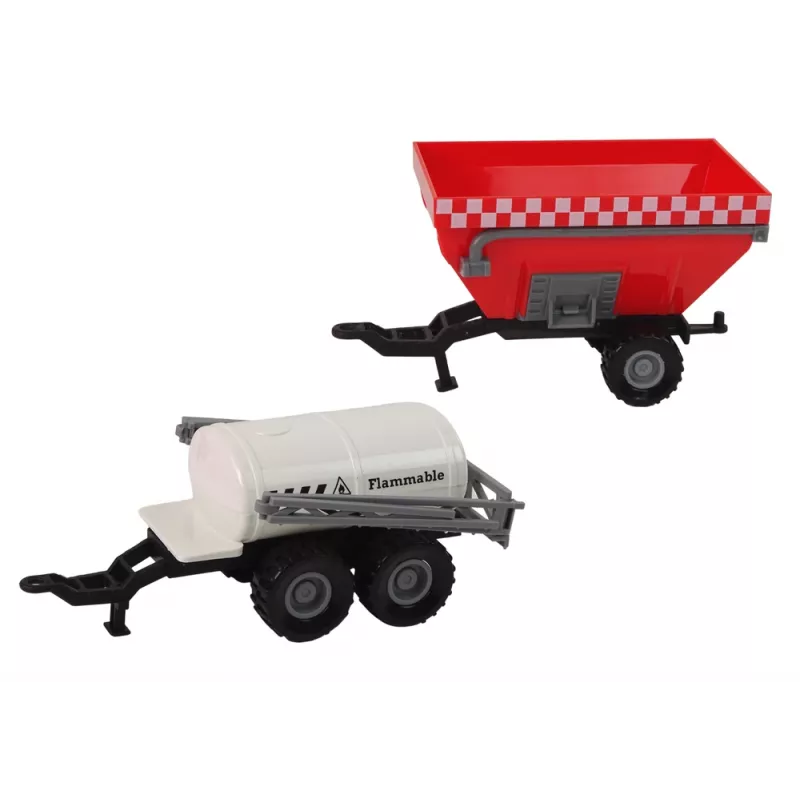LEAN TOYS Conjunto Trator Agricultor + 2 Máquinas Agrícolas Conjunto Camião Agrícola