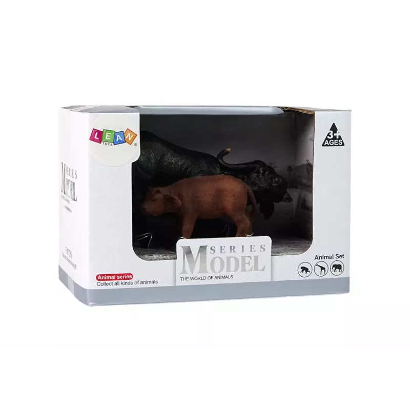 LEAN TOYS Figura de Cria de Búfalo Animais de Zoo Africanos