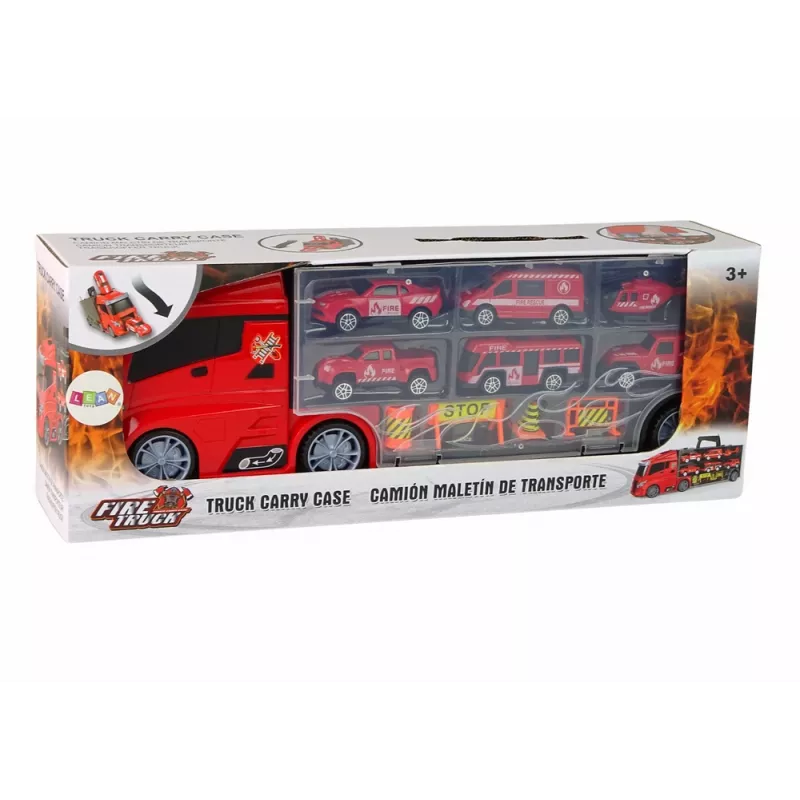LEAN TOYS Carrinho de Bombeiros Carrinho de Reboque Conjunto de Carrinhos de Brinquedo