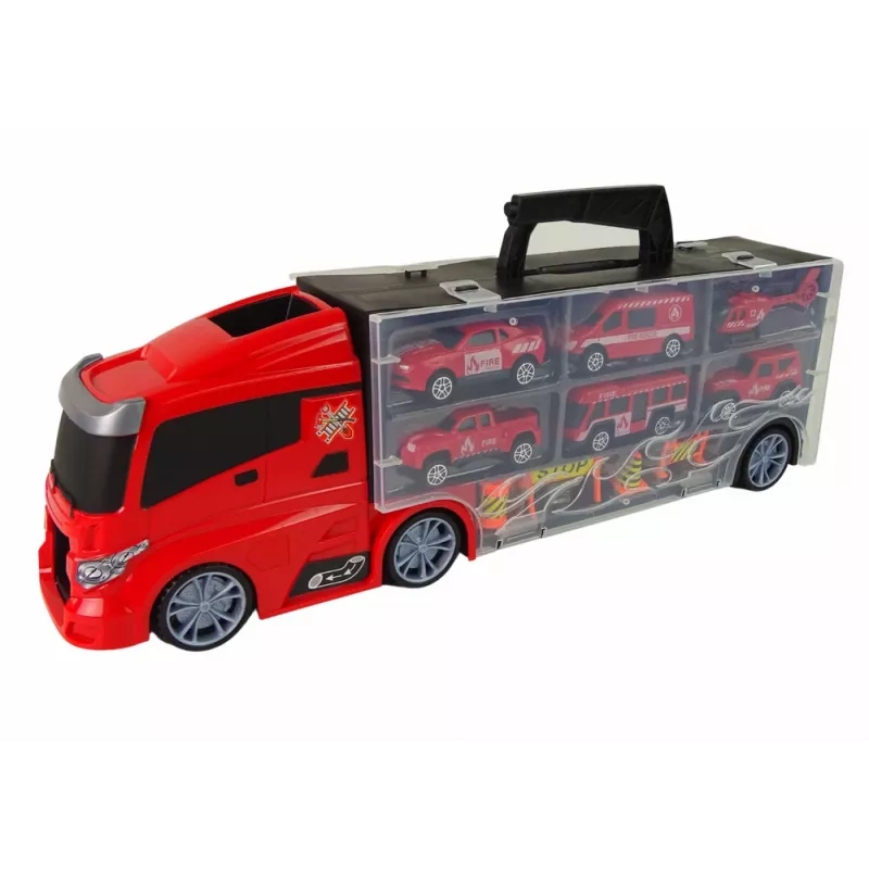 LEAN TOYS Carrinho de Bombeiros Carrinho de Reboque Conjunto de Carrinhos de Brinquedo