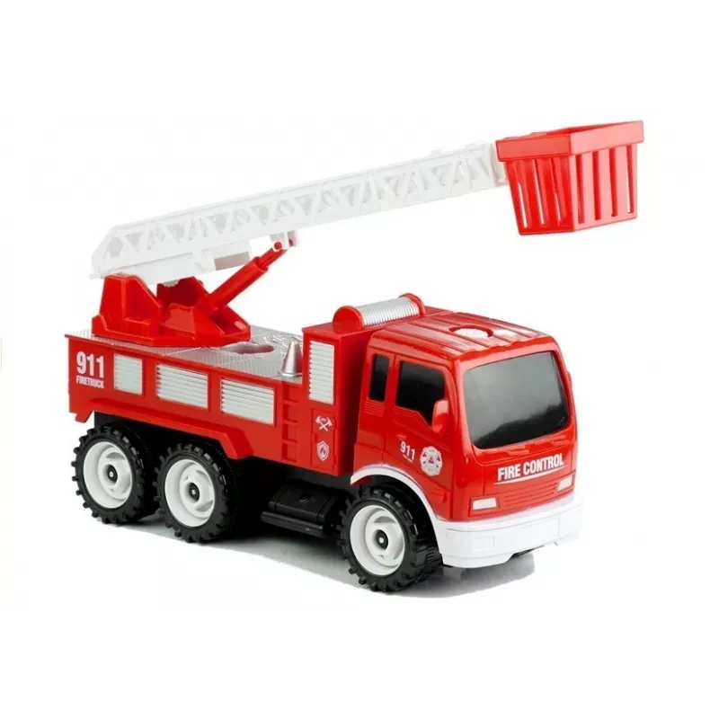 LEAN TOYS Carro de bombeiros com escorrega de aparafusar + ferramentas