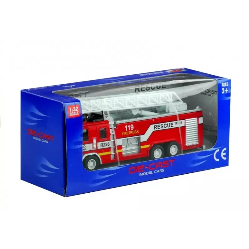 LEAN TOYS Veículo de bombeiros com escada 1:32