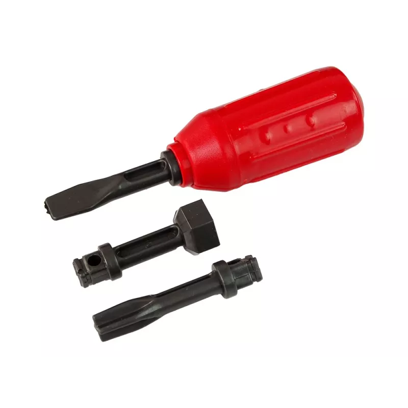 LEAN TOYS Camião de bombeiros com acessórios de aparafusar vermelho
