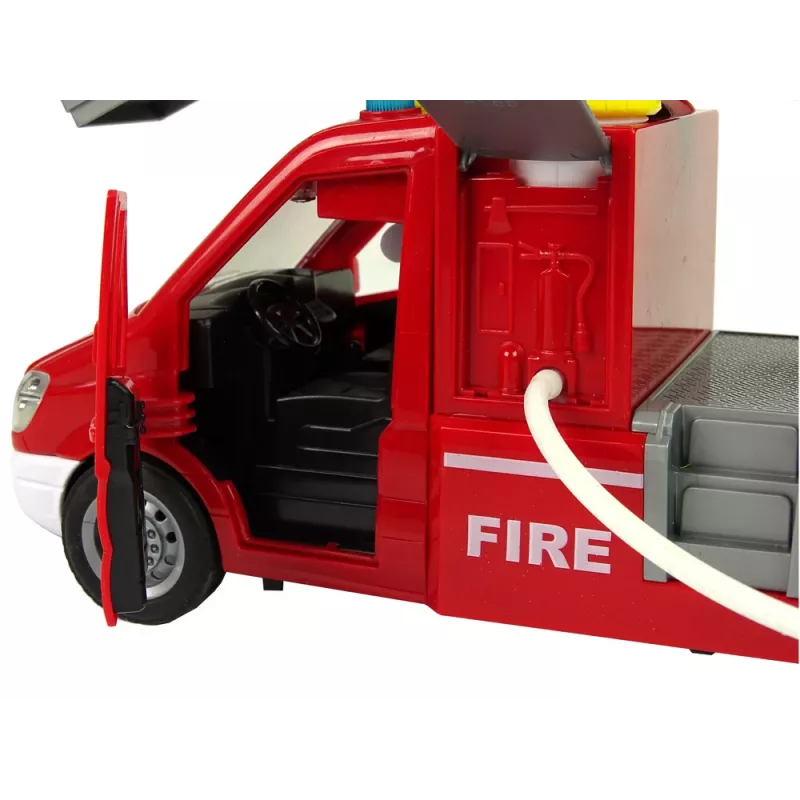 LEAN TOYS Carro de bombeiros vermelho água sons luzes
