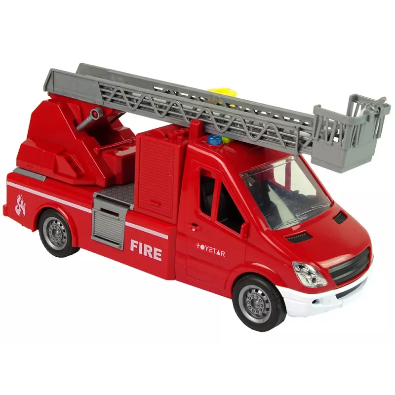 LEAN TOYS Carro de bombeiros vermelho água sons luzes