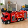Camião de bombeiros com função de água, cabine metálica, luzes, sons 1:12 da LEAN TOYS