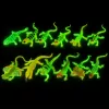 LEAN TOYS Lagarto Brilhante Verde Fluorescente Figura de Borracha 15cm
