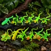 LEAN TOYS Lagarto Brilhante Verde Fluorescente Figura de Borracha 15cm
