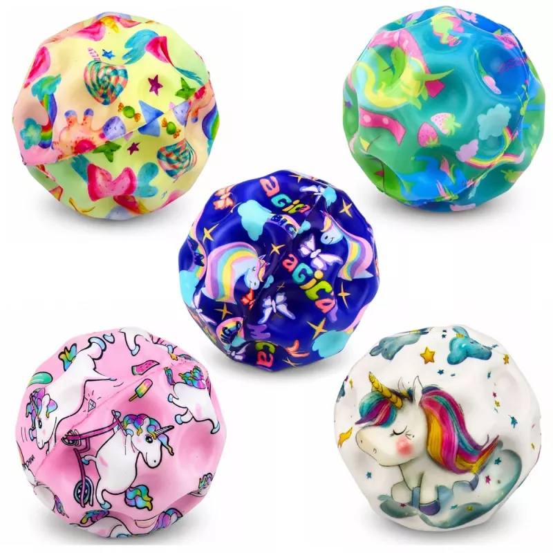 LEAN TOYS Bola de espuma com relevos para saltar anti-stress unicórnio 7cm
