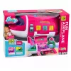 LEAN TOYS Avião de passageiros 2 em 1 dobrável rosa – conjunto de brincar de casa de bonecas transformável para bonecas de 30 cm