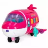 LEAN TOYS Avião de passageiros 2 em 1 dobrável rosa – conjunto de brincar de casa de bonecas transformável para bonecas de 30 cm