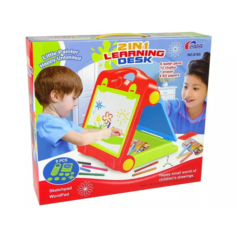 LEAN TOYS Mala Quadro Negro Dobrável 2em1 - Giz e Marcador