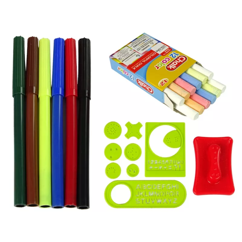 LEAN TOYS Mala Quadro Negro Dobrável 2em1 - Giz e Marcador