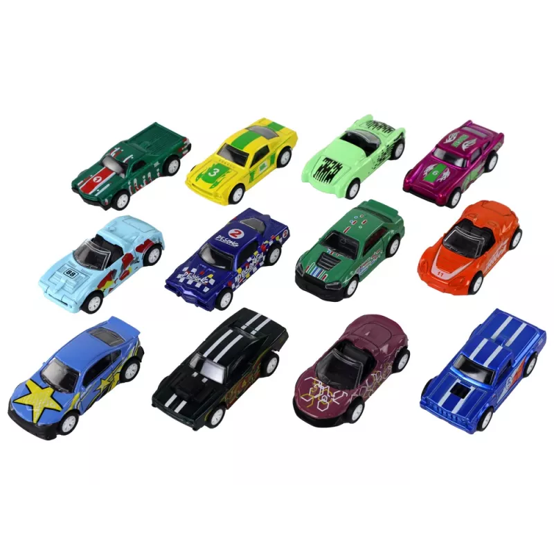 LEAN TOYS Conjunto de veículos de fricção 12 ELE metal 1:64