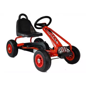 LEAN TOYS G201 Kart a pedais vermelho