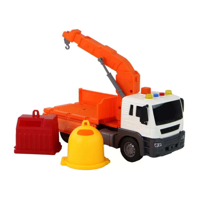 Camião do lixo com grua propulsão por fricção LEAN TOYS Laranja 1:16