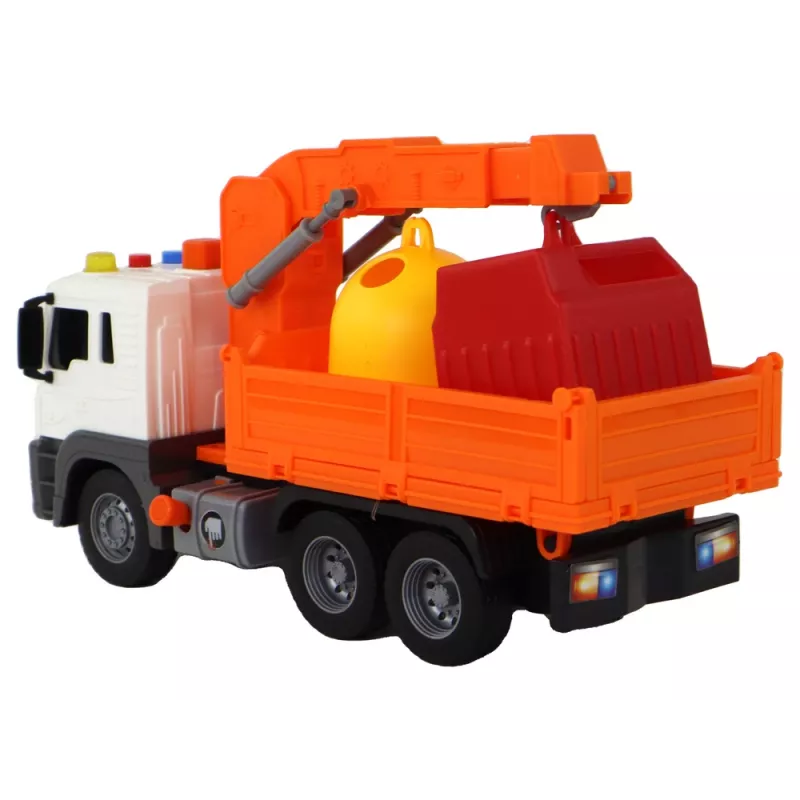 Camião do lixo com grua propulsão por fricção LEAN TOYS Laranja 1:16