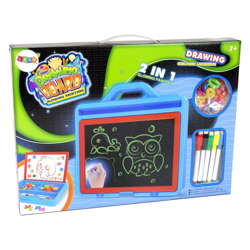 LEAN TOYS Quadro de desenho magnético 2 em 1 com tinta brilhante