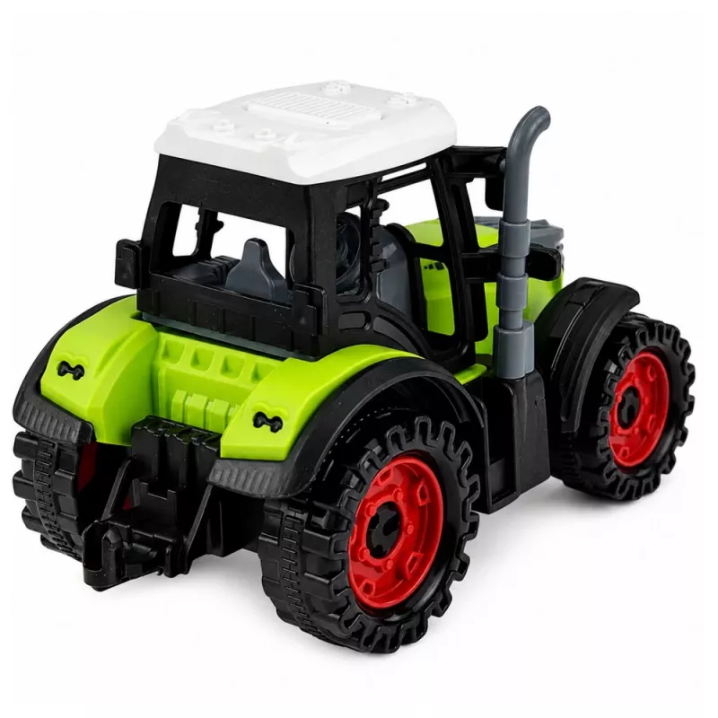 Trator verde de 15 cm com propulsão por fricção LEAN TOYS