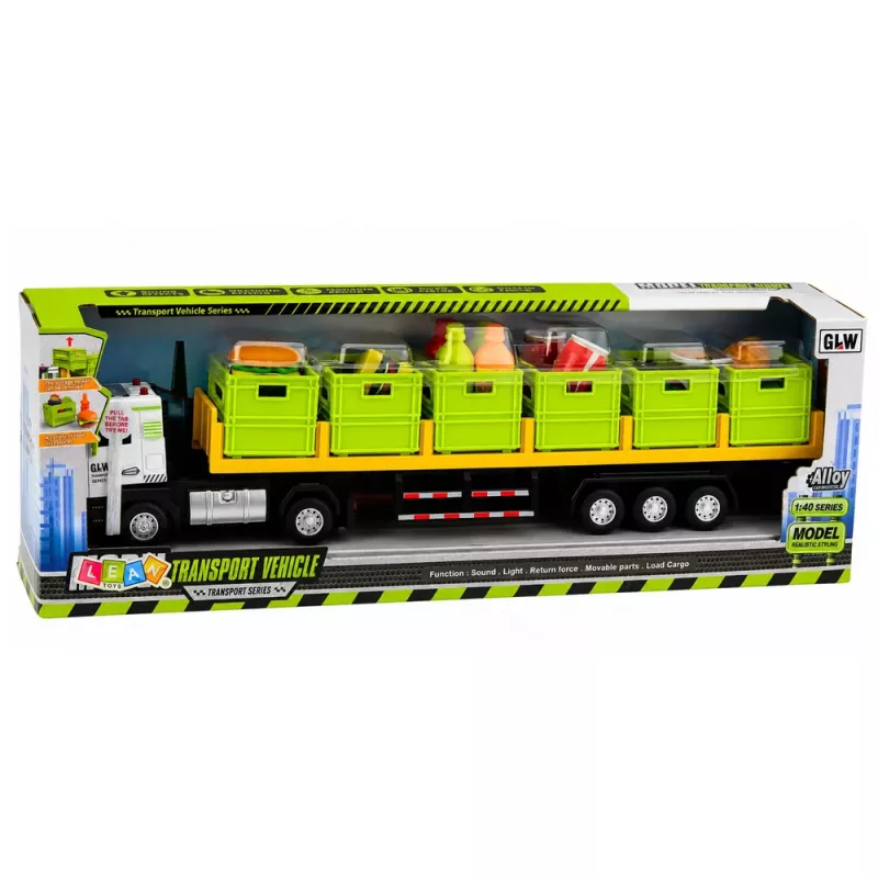 LEAN TOYS camião de transporte de alimentos verde 1:40 modelo em zamac