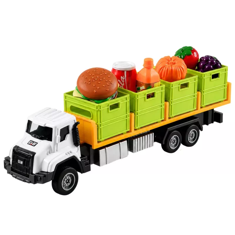 LEAN TOYS Camião de transporte de alimentos verde 1:55