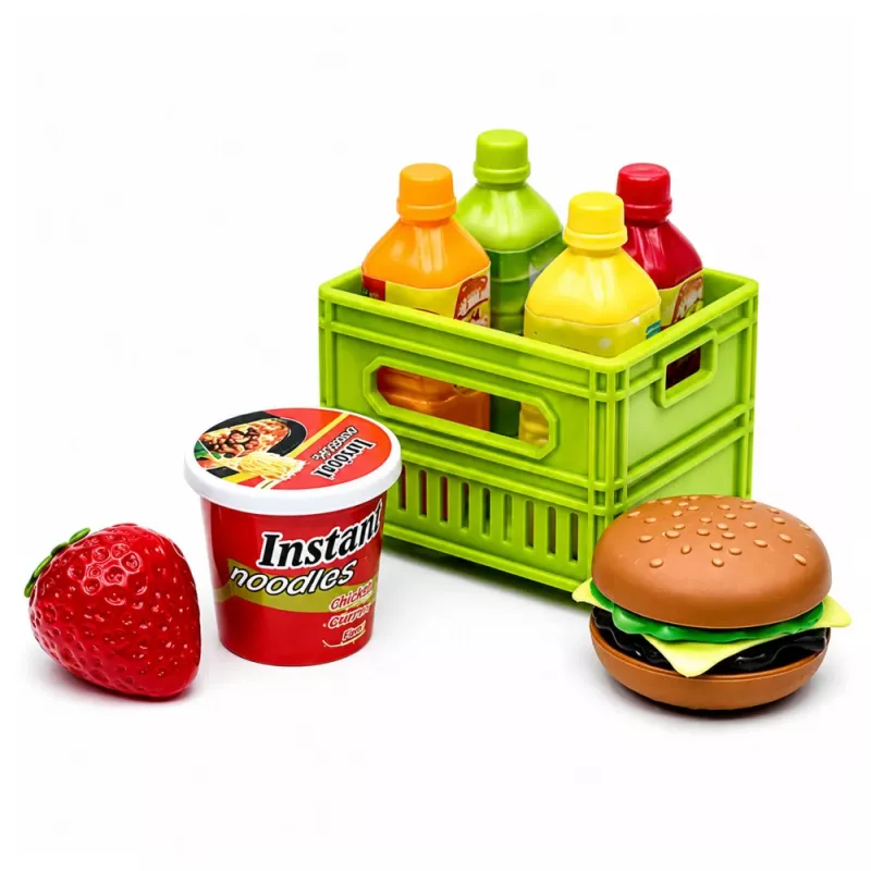 LEAN TOYS Camião de transporte de alimentos verde 1:55