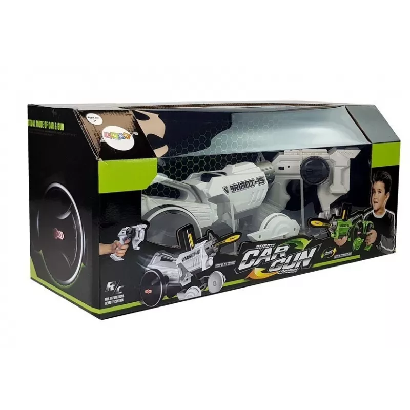 Carro lançador de discos 2 em 1 LEAN TOYS telecomandado com discos de espuma verde