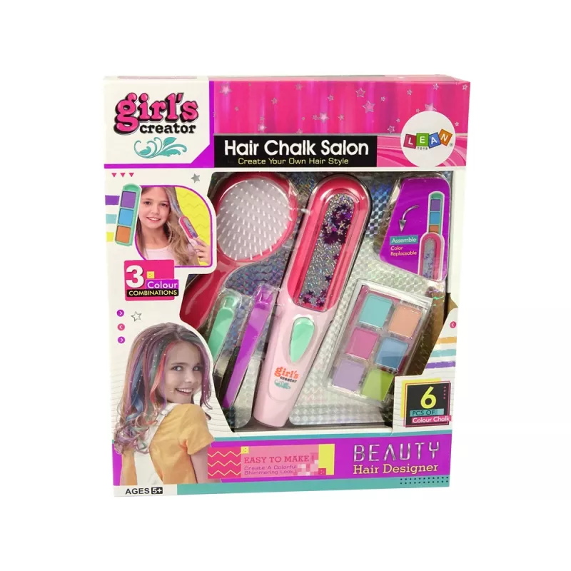 LEAN TOYS Conjunto de coloração de cabelo com prancha e mechas 6 cores