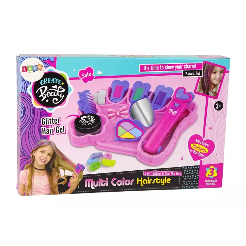 LEAN TOYS Conjunto de Penteados Chapinha com Gizes Coloridos para Mechas + Acessórios de Cabelo
