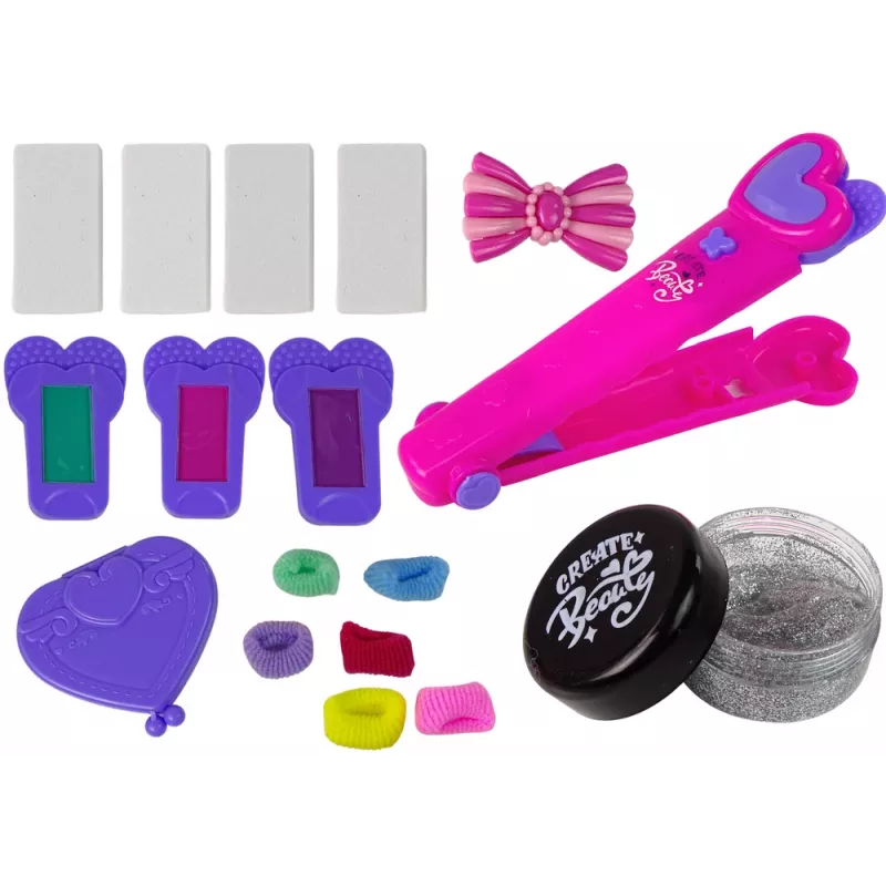 LEAN TOYS Conjunto de Penteados Chapinha com Gizes Coloridos para Mechas + Acessórios de Cabelo