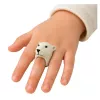 LEAN TOYS Anel de Mão Animais Educativos Urso Branco