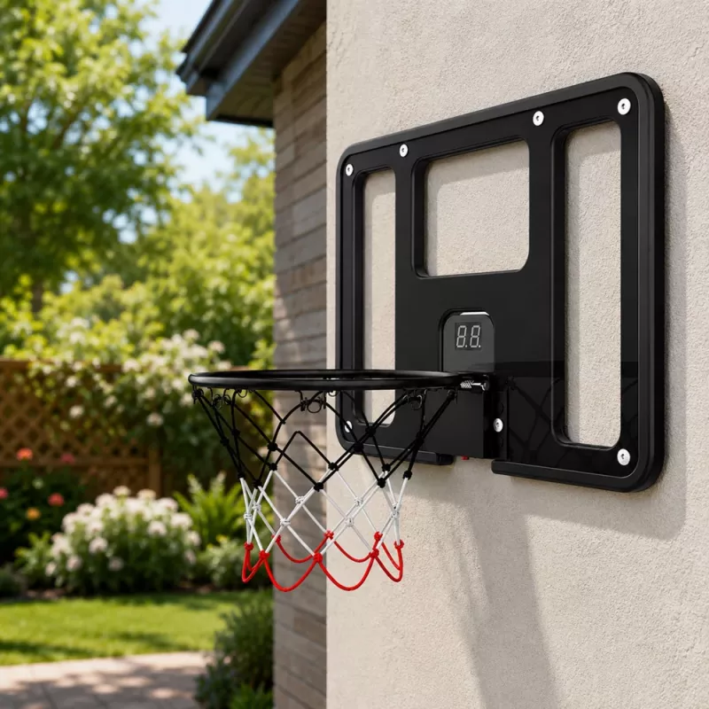 LEAN TOYS Cesto de Basquetebol Suspenso com Tábua, Contador de Pontos, Luzes e Som