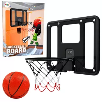 LEAN TOYS Cesto de Basquetebol Suspenso com Tábua, Contador de Pontos, Luzes e Som