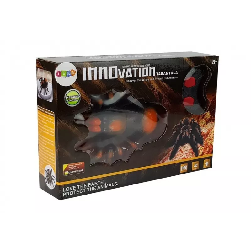 LEAN TOYS Aranha Gigante a Pilhas Controlada por Rádio R/C Preto-Laranja