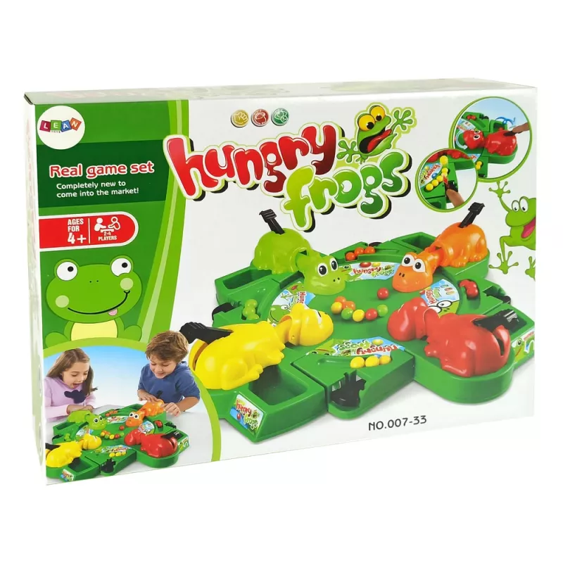 LEAN TOYS Jogo de arcada rãs esfomeadas alavanca bolas