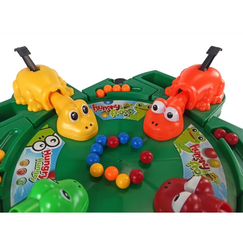 LEAN TOYS Jogo de arcada rãs esfomeadas alavanca bolas