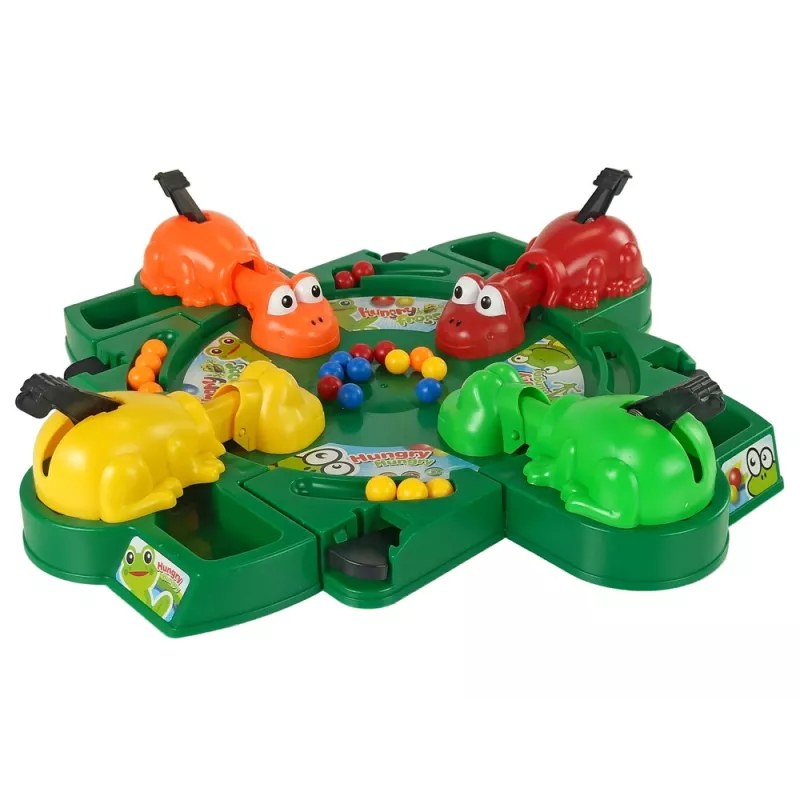 LEAN TOYS Jogo de arcada rãs esfomeadas alavanca bolas
