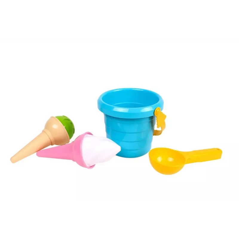 Conjunto de areia para gelados LEAN TOYS Balde azul colher 5736
