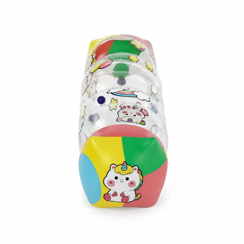 LEAN TOYS Rolo de gatinhar insuflável para bebés unicórnio 48 x 20 cm