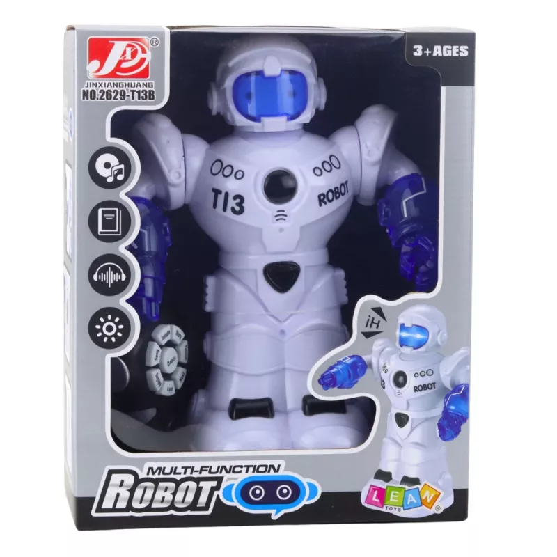 LEAN TOYS Robô inteligente telecomandado com comando RC, luzes e sons