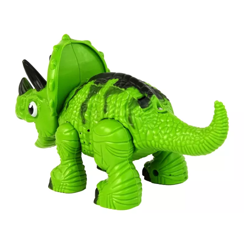 LEAN TOYS Dinossauro interativo Triceratops vapor água som verde