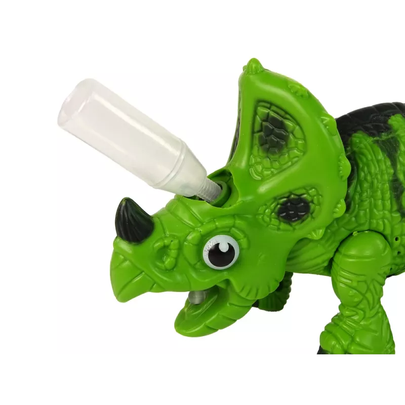 LEAN TOYS Dinossauro interativo Triceratops vapor água som verde