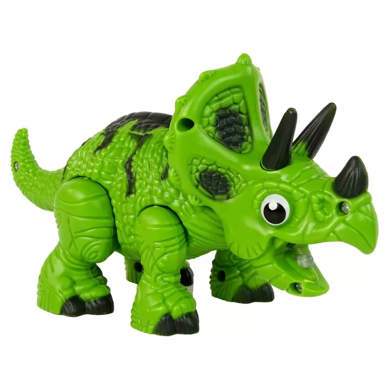 LEAN TOYS Dinossauro interativo Triceratops vapor água som verde