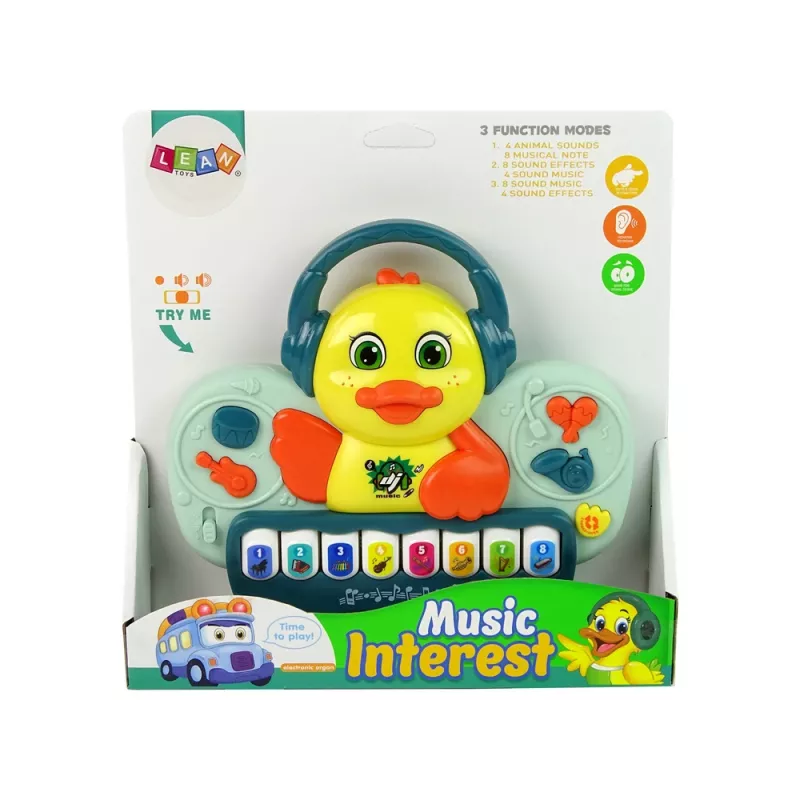 LEAN TOYS Piano Interativo Pato DJ Instrumentos Musicais Melodias