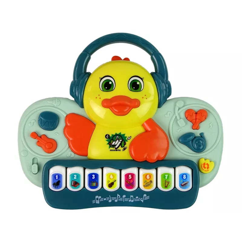 LEAN TOYS Piano Interativo Pato DJ Instrumentos Musicais Melodias