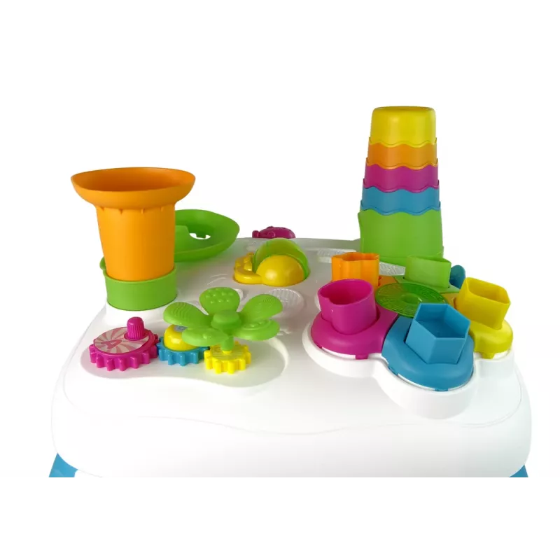 LEAN TOYS Mesa de Aprendizagem Interativa com Pista de Bolas e Escorrega Azul