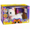 LEAN TOYS Gatinho interativo com biberão e pequenos sons melodias gravação branco