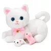 LEAN TOYS Gatinho interativo com biberão e pequenos sons melodias gravação branco