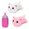 LEAN TOYS Gatinho interativo com biberão e pequenos sons melodias gravação branco