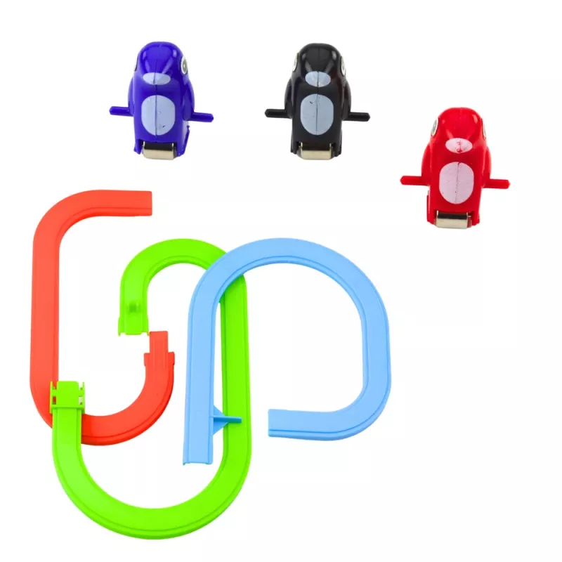 LEAN TOYS Conjunto interativo de escadas rolantes de pinguim para crianças